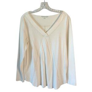 SOFT SURROUNDINGS Off-White V-Neckline Long Sleeve Women's Knit Top Size Medium